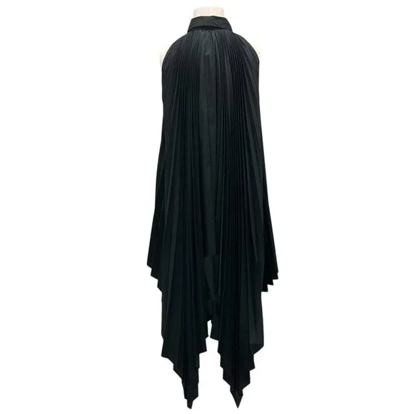 Rosetta Getty Black Pleated Shirtdress